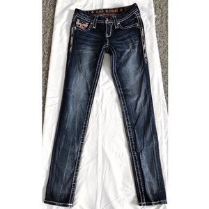 Rock Revival topstitch skinny jeans